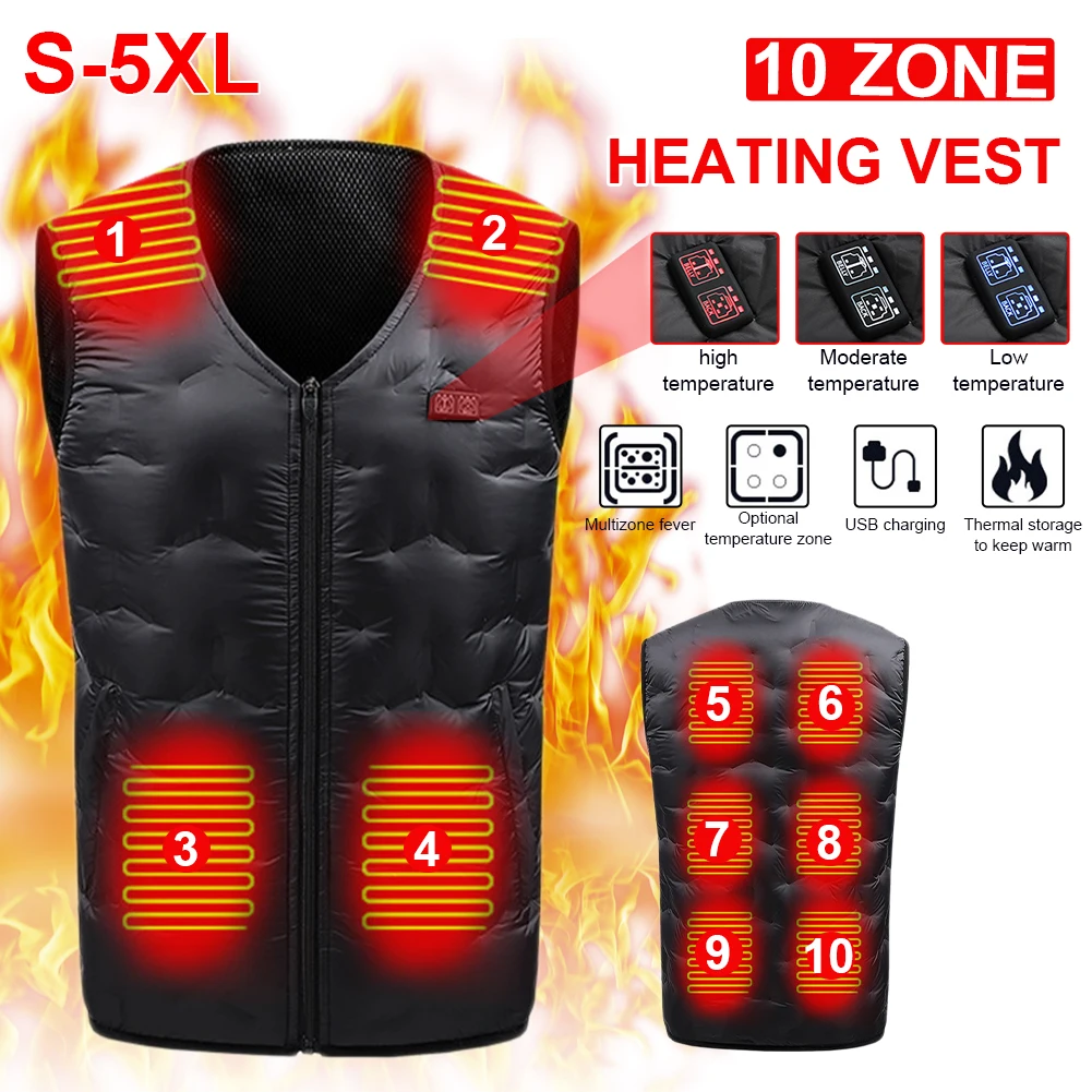 10 Zones Heated Jacket Fashion Men Women Coat Intelligent USB Electric Heating Thermal Warm Clothes Winter Heated Vest Plussize
10 Zones Heated Jacket Fashion Men Women Coat Intelligent USB Electric Heating Thermal Warm Clothes Winter Heated Vest Plussize