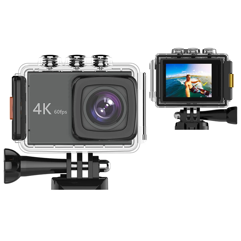 Экшн-камера K90 4K/60Fps 20 МП Ultra HD 4K Спортивная Wi-Fi Sn с голосовым управлением EIS