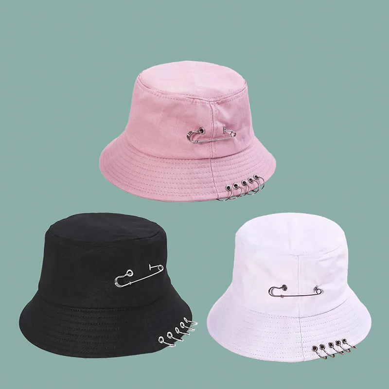 COZOK Solid Color Iron Pin Rings Personality Bucket Hat Cap for Unisex Women Men Cotton Fishermen Caps Factory Sells Directly
COZOK Solid Color Iron Pin Rings Personality Bucket Hat Cap for Unisex Women Men Cotton Fishermen Caps Factory Sells Directly