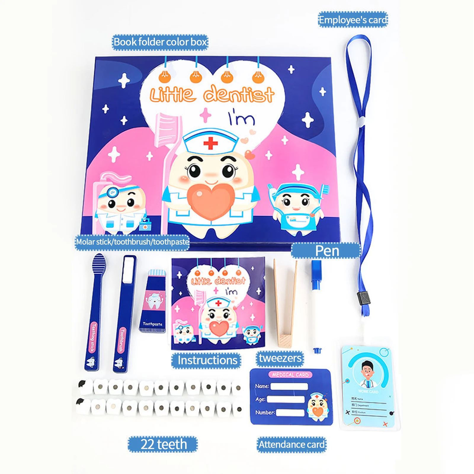 Kids Wooden Montessori Doctor Toy Wooden Simulation Dentist Working Toys Children Interactive Pretend Role Educational Tooth Toy
Kids Wooden Montessori Doctor Toy Wooden Simulation Dentist Working Toys Children Interactive Pretend Role Educational Tooth Toy