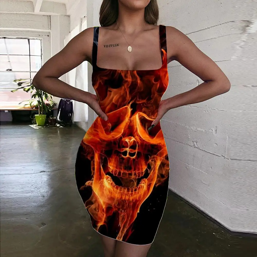 Giyu Brand Skull Dress Women Flame Vestido Sexy Harajuku Ladies Dresses Funny 3d Print Womens Clothing Summer Short Beach
Giyu Brand Skull Dress Women Flame Vestido Sexy Harajuku Ladies Dresses Funny 3d Print Womens Clothing Summer Short Beach