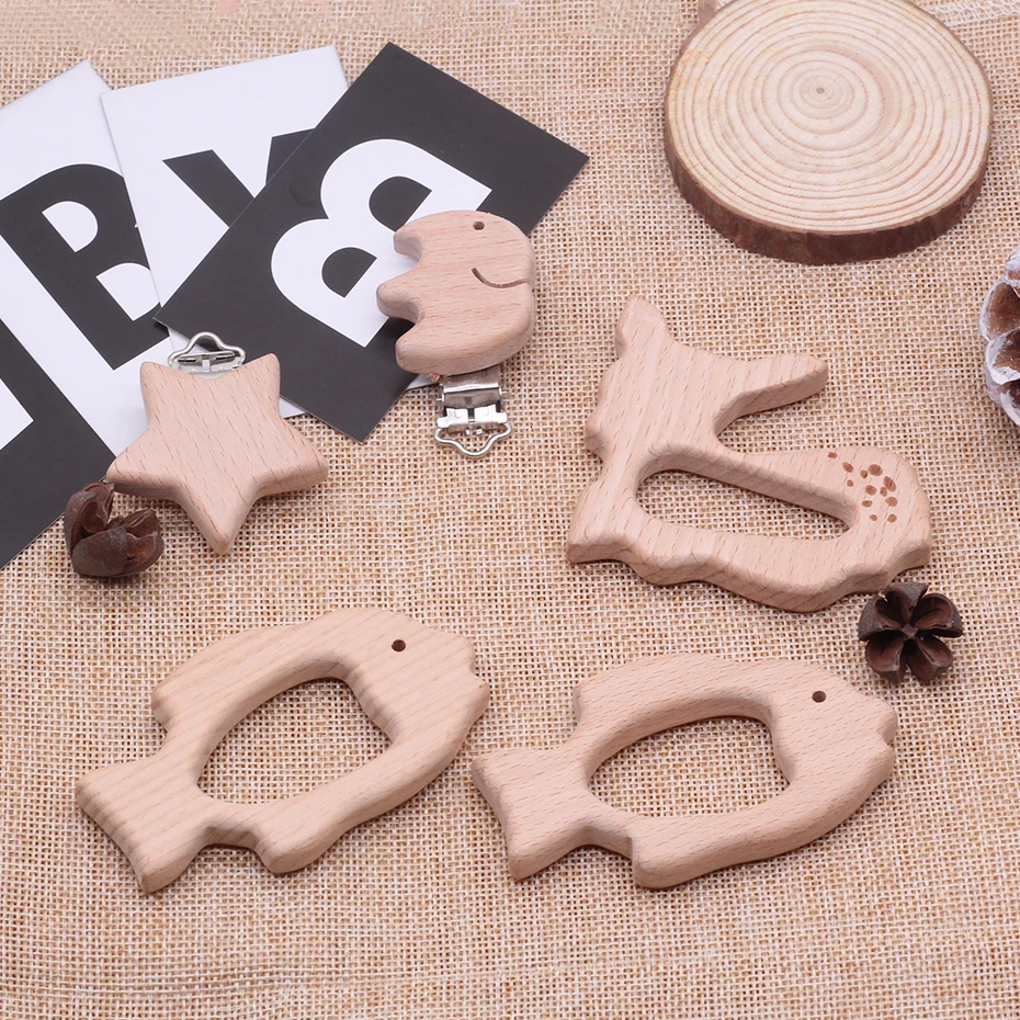 Baby Teether Natural Wooden Animal Teether Toy Fish Deer 10PC Unfinished Animal Beads Baby Safety Grip Toy
Baby Teether Natural Wooden Animal Teether Toy Fish Deer 10PC Unfinished Animal Beads Baby Safety Grip Toy