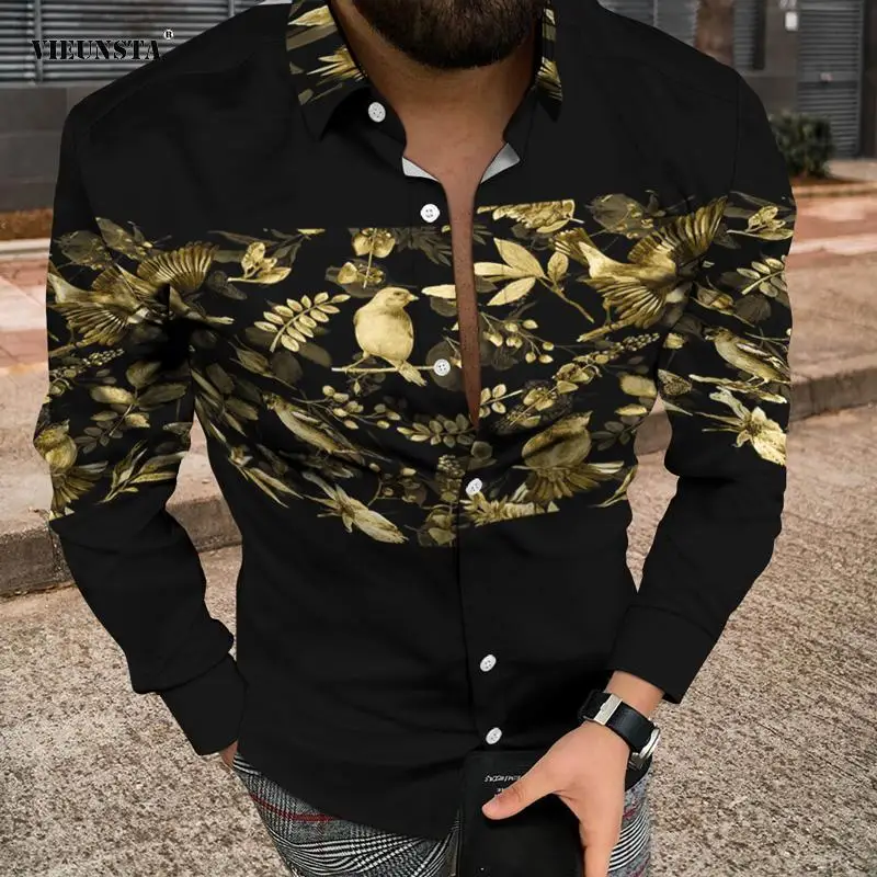 Trend Loose Long Sleeve Lapel Shirt For Men Button Cardigan 2022 Spring New Color Matching Stripe 3D Digital Printing Men Shirts
Trend Loose Long Sleeve Lapel Shirt For Men Button Cardigan 2022 Spring New Color Matching Stripe 3D Digital Printing Men Shirts