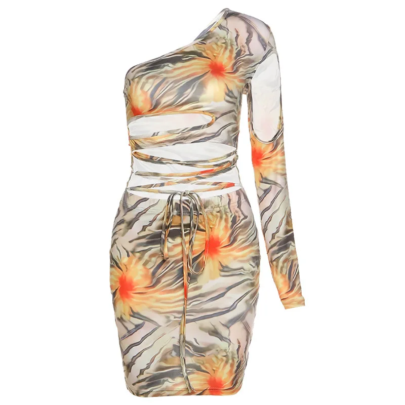 Autumn 2020 Sexy Print Hollow Out One Shoulder Stretchy Slim Mini Dress Women Fashion Bodycon Party Club Casual Dresses Female
Autumn 2020 Sexy Print Hollow Out One Shoulder Stretchy Slim Mini Dress Women Fashion Bodycon Party Club Casual Dresses Female