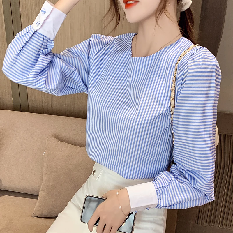 Chikichi Striped Shirt Women 2020 Summer New Korean Version of Long Sleeve Loose Round Neck Shirt Office Lady Tops
Chikichi Striped Shirt Women 2020 Summer New Korean Version of Long Sleeve Loose Round Neck Shirt Office Lady Tops