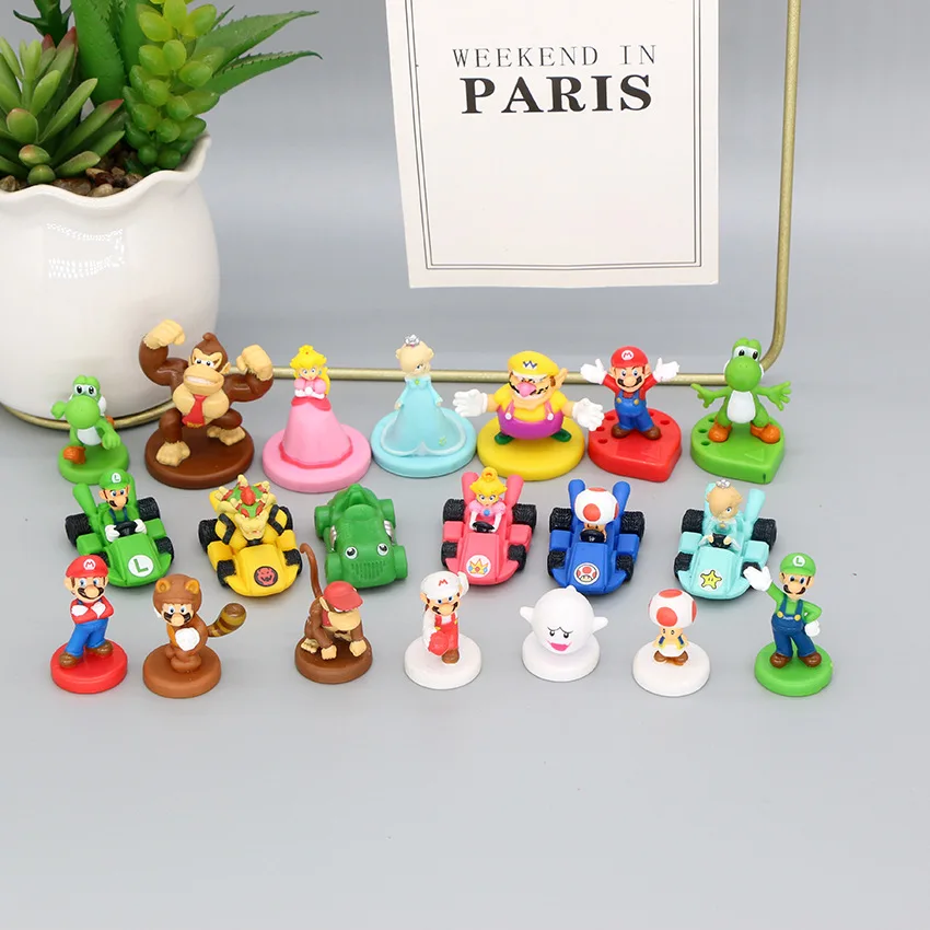 20pcs SuperMario cartoon anime model mario Luigi Yoshi Bowser mushroom PVC action toy figure collection Dolls kids gifts 
20pcs SuperMario cartoon anime model mario Luigi Yoshi Bowser mushroom PVC action toy figure collection Dolls kids gifts