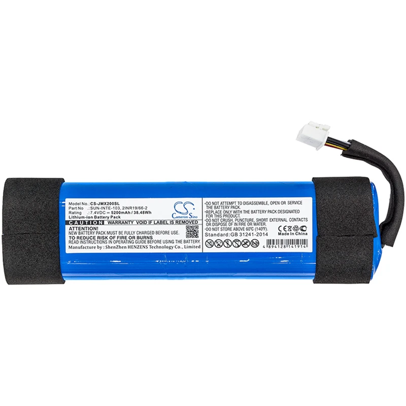 Кэмерон китайско 5200 мА/ч, Батарея для JBL JBLXTREME2BLKAM, JBLXTREME2BLUAM, Xtreme 2, 2INR19/66-2, SUN-INTE-103
Кэмерон китайско 5200 мА/ч, Батарея для JBL JBLXTREME2BLKAM, JBLXTREME2BLUAM, Xtreme 2, 2INR19/66-2, SUN-INTE-103