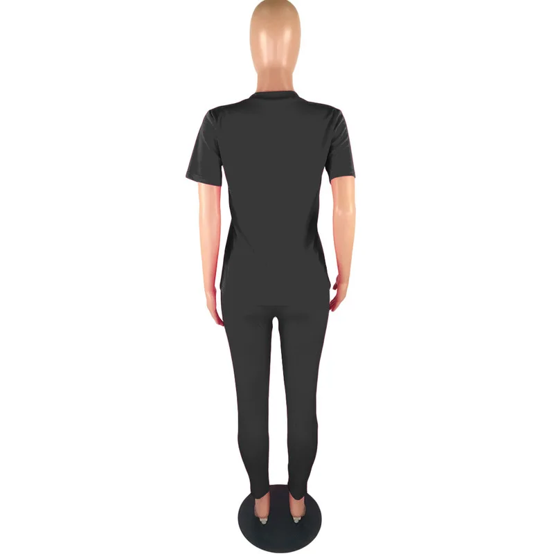 Letter Print Casual Two Piece Tracksuit Women Clothes 2021 Deep V Neck Short Sleeve T Shirt And Skinny Pant Summer Matching Sets
Letter Print Casual Two Piece Tracksuit Women Clothes 2021 Deep V Neck Short Sleeve T Shirt And Skinny Pant Summer Matching Sets