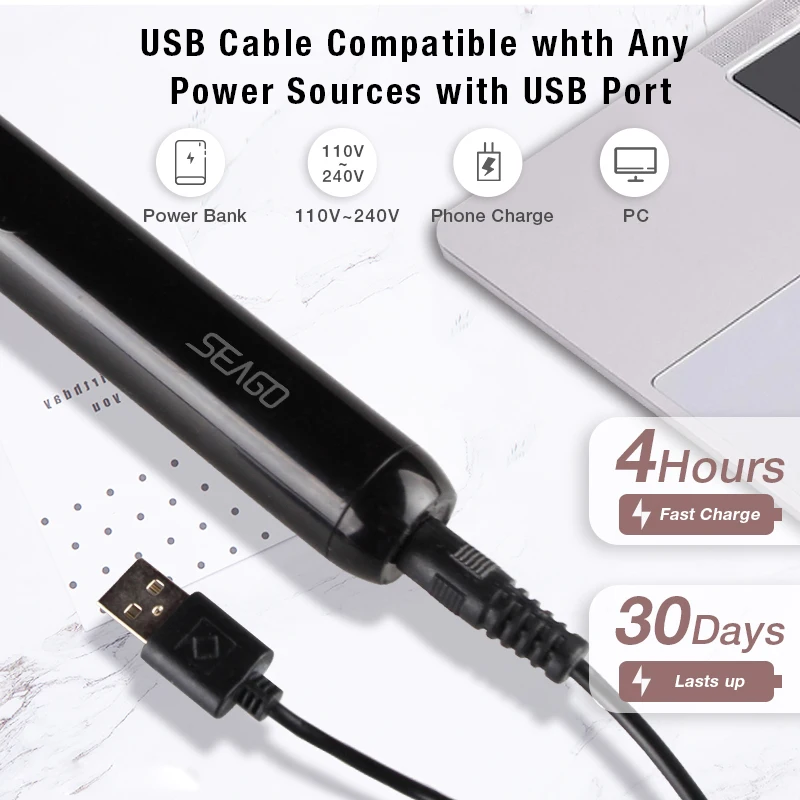 SEAGO Electric Toothbrush Rechargeable Buy One Get One Free Sonic Toothbrush 4 Mode Travel Toothbrush with 3 Brush Head Gift
SEAGO Electric Toothbrush Rechargeable Buy One Get One Free Sonic Toothbrush 4 Mode Travel Toothbrush with 3 Brush Head Gift