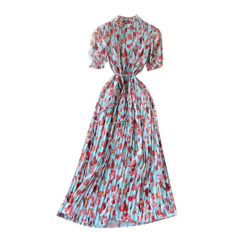 Women Bohemian Floral Dress French Stand Collar Puff Sleeve A-line Dresses Summer Retro Print Holiday Beach Long Dress
Women Bohemian Floral Dress French Stand Collar Puff Sleeve A-line Dresses Summer Retro Print Holiday Beach Long Dress