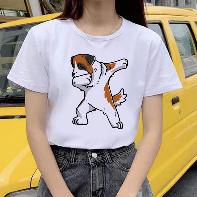 Women's T-shirt Dancing dogs summer street clothing women Fashion Soft Casual White T shirts Tops funny printed T-shirt
Women's T-shirt Dancing dogs summer street clothing women Fashion Soft Casual White T shirts Tops funny printed T-shirt