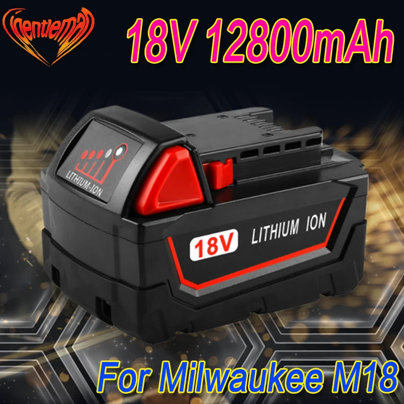 Высокая ёмкость 18 в 12800 мА/ч литий ионный инструмент Батарея для Милуоки M18 48 11 1815