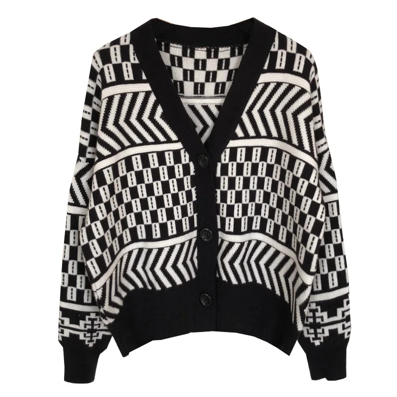 Women V-neck Cardigan Sweater Coat 2021 Autumn Winter New Fashion Casual Comfortable Wild Patchwork Knit Cardigan Women Sweater
Women V-neck Cardigan Sweater Coat 2021 Autumn Winter New Fashion Casual Comfortable Wild Patchwork Knit Cardigan Women Sweater