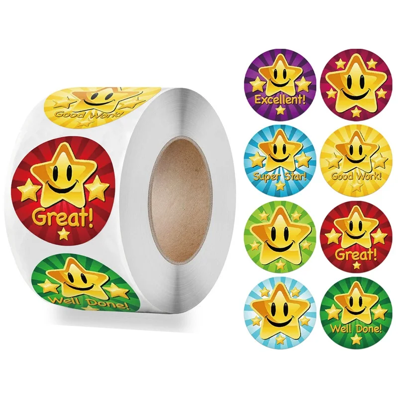 500pcs/roll Children Reward Stickers Creative School Supplies Reward Cute Star Sticker 2.5cm Circle Kids Students Toy Stickers
500pcs/roll Children Reward Stickers Creative School Supplies Reward Cute Star Sticker 2.5cm Circle Kids Students Toy Stickers