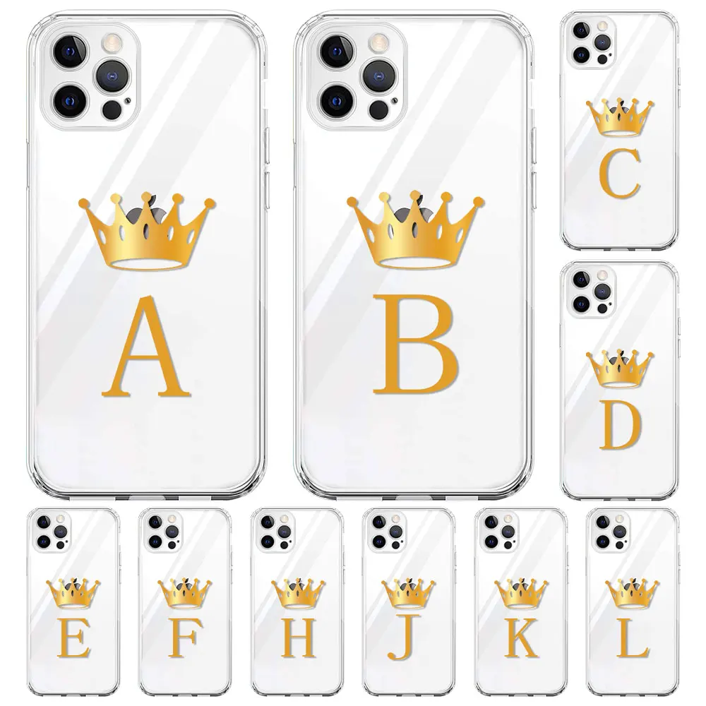 Transparent Case For iPhone 11 13 12 Pro XR 7 8 X 6 6S Plus XS Max 5 5s SE Clear Soft Cell Phone Cover Gold Crown 26 Letters
Transparent Case For iPhone 11 13 12 Pro XR 7 8 X 6 6S Plus XS Max 5 5s SE Clear Soft Cell Phone Cover Gold Crown 26 Letters
