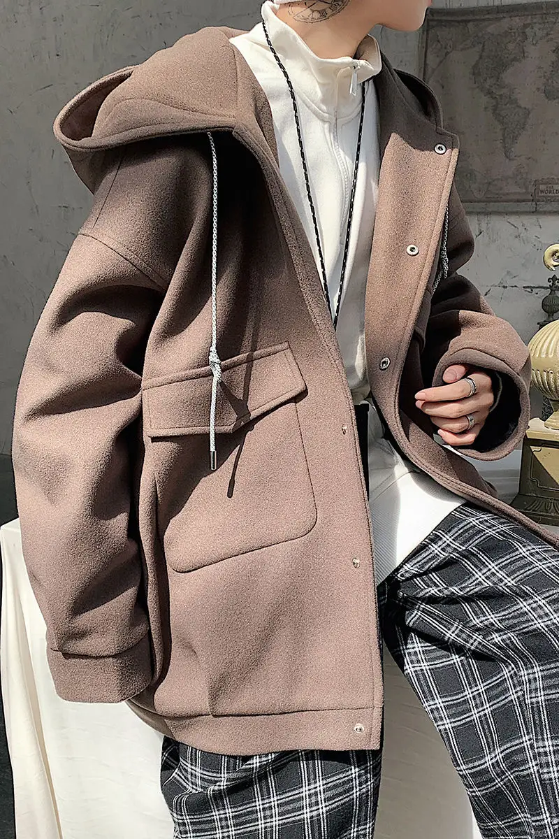 2020 Autumn And Winter New Youth Popular Hong Kong Style Loose Solid Color Hooded Woolen Coat Fashionable Casual Top
2020 Autumn And Winter New Youth Popular Hong Kong Style Loose Solid Color Hooded Woolen Coat Fashionable Casual Top
