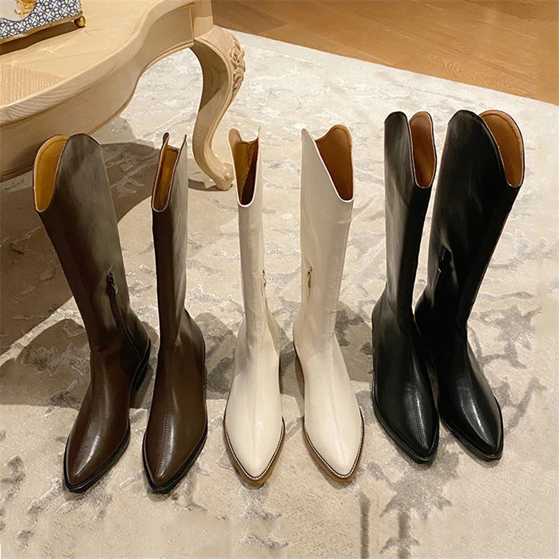Winter Women Boots Heels High Boots Women Shoes Autumn Mid-Calf Motorcycle Long Boats Female Leather Pointed Toe Shoes Fashion
Winter Women Boots Heels High Boots Women Shoes Autumn Mid-Calf Motorcycle Long Boats Female Leather Pointed Toe Shoes Fashion