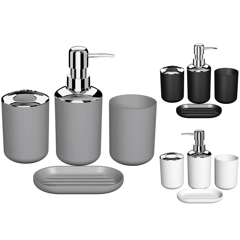 4 Pcs Plastic Bathroom Accessory Set,Bath Toilet Brush Accessories Set with Toothbrush Holder,Toothbrush Cup
4 Pcs Plastic Bathroom Accessory Set,Bath Toilet Brush Accessories Set with Toothbrush Holder,Toothbrush Cup