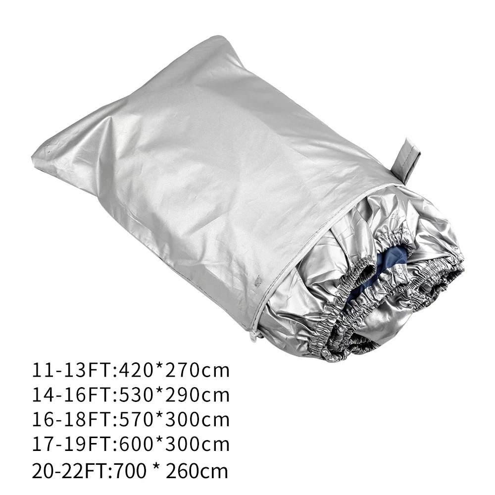 300D Boat Cover 11-22ft Trailerable Heavy Duty Reflective Waterproof Sunscreen Anti UV Protective Cover for Speedboat
300D Boat Cover 11-22ft Trailerable Heavy Duty Reflective Waterproof Sunscreen Anti UV Protective Cover for Speedboat