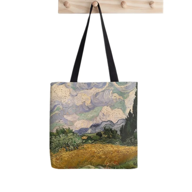 Van Gogh pattern Printed Shopper Bag Harajuku women Shopping Bag Canvas Shopper Bag girl handbag Tote Bag Shoulder Lady Bag
Van Gogh pattern Printed Shopper Bag Harajuku women Shopping Bag Canvas Shopper Bag girl handbag Tote Bag Shoulder Lady Bag