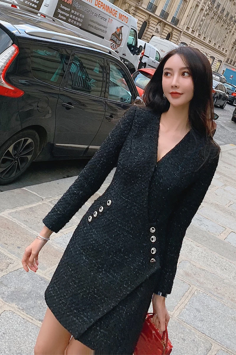 limited time comeback elegant intellectual suit skirt dress side button black small fragrance coat female
limited time comeback elegant intellectual suit skirt dress side button black small fragrance coat female