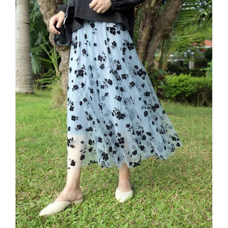 Spring Mesh Floral Print Women Skirts Elastic Wasit Multi Layer Women Pleated Skirts Elegant Chic Summer A-Line Midi Skirts
Spring Mesh Floral Print Women Skirts Elastic Wasit Multi Layer Women Pleated Skirts Elegant Chic Summer A-Line Midi Skirts
