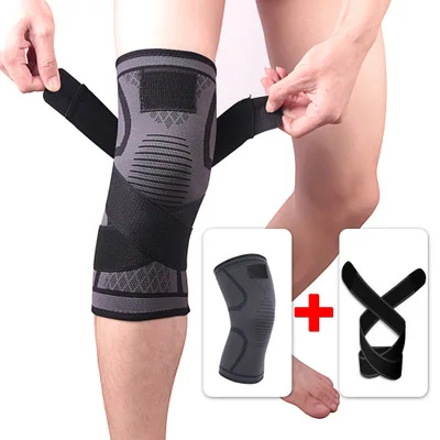 

1PC Running Kneepad Men Pressurized Elastic Nylon Knee Pads Patella Support Fitness Gear Basketball Volleyball Brace Protector