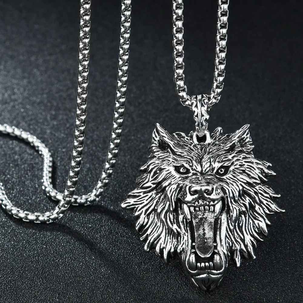Ferocious Wolf Head Pendant Necklaces for Men Long Chain Stainless Steel Silvery Cool Punk Necklace Male Trendy Jewelry Gift
Ferocious Wolf Head Pendant Necklaces for Men Long Chain Stainless Steel Silvery Cool Punk Necklace Male Trendy Jewelry Gift