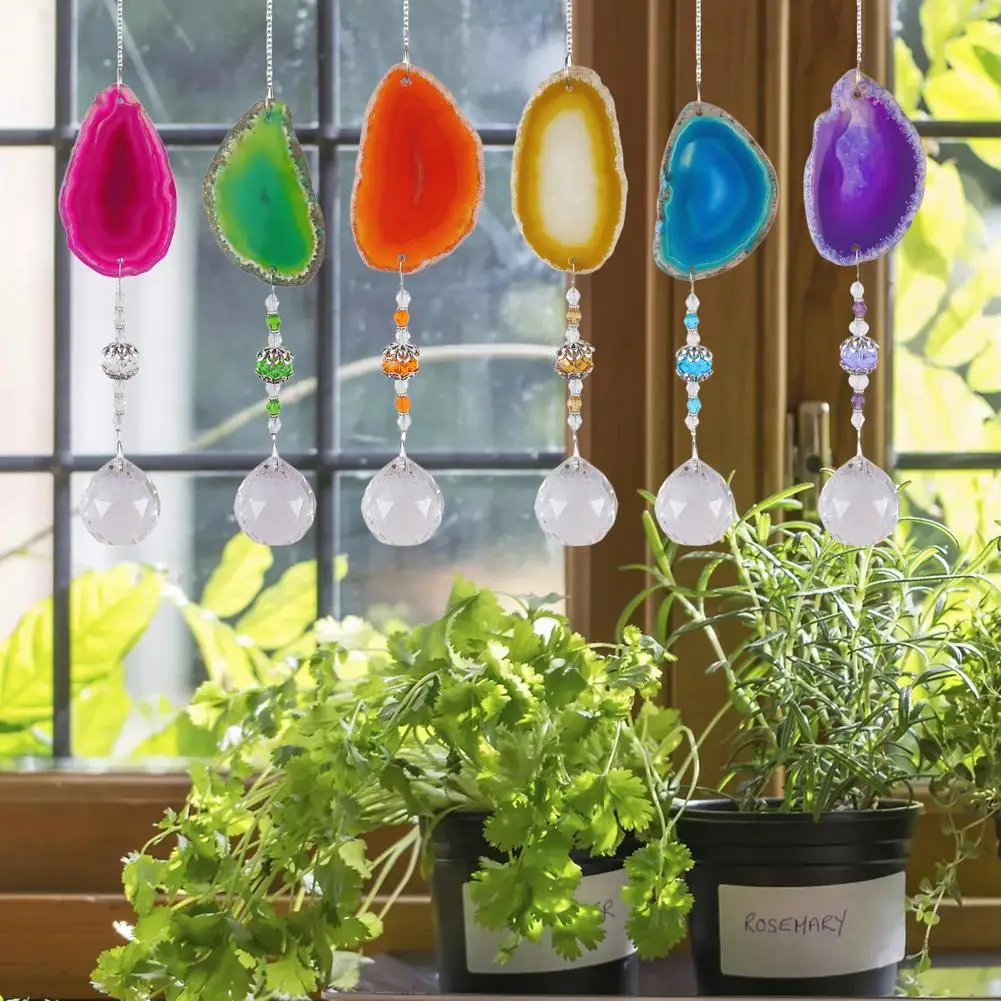 Crystal Wind Chime Agate Stone Handmade Hanging Pendant Sun Catchers WindChimes Ornament For Curtain Window Home Garden Decor
Crystal Wind Chime Agate Stone Handmade Hanging Pendant Sun Catchers WindChimes Ornament For Curtain Window Home Garden Decor