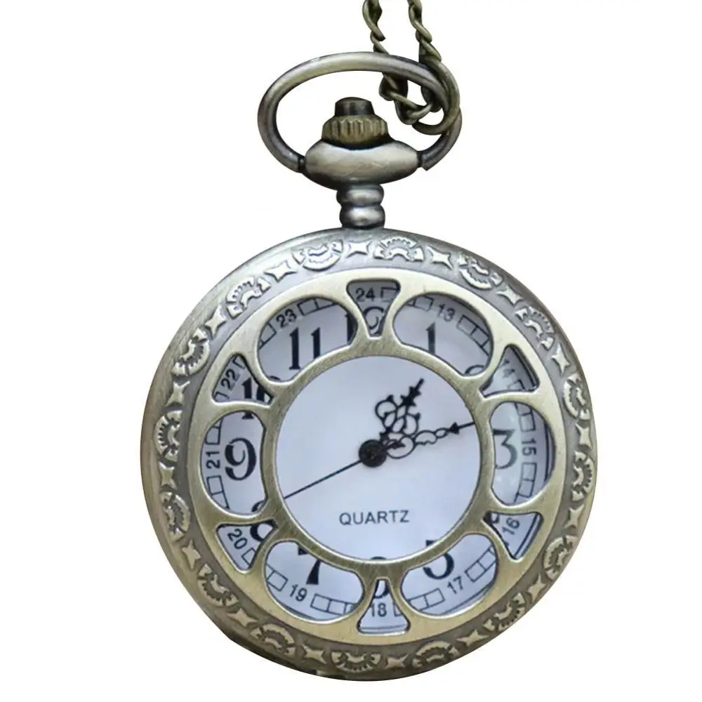 

Кварцевые карманные часы унисекс с круглым циферблатом, цепочкой и арабскими римскими цифрами