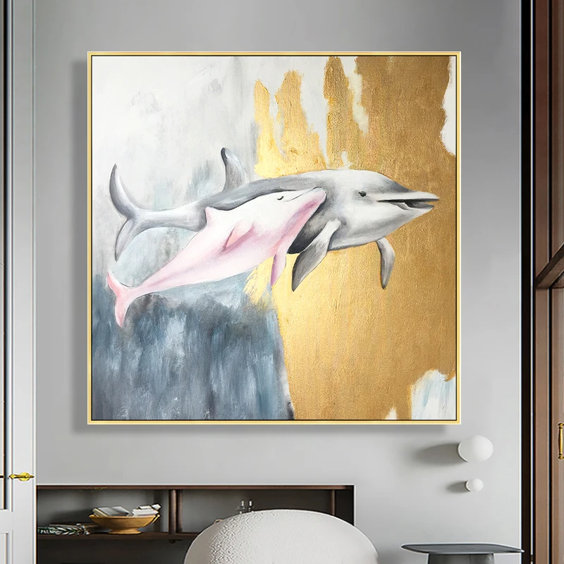 100% Hand Painted Abstract Dolphins Oil Painting On Canvas Wall Art Frameless Picture Decoration For Live Room Home Decor Gift
100% Hand Painted Abstract Dolphins Oil Painting On Canvas Wall Art Frameless Picture Decoration For Live Room Home Decor Gift
