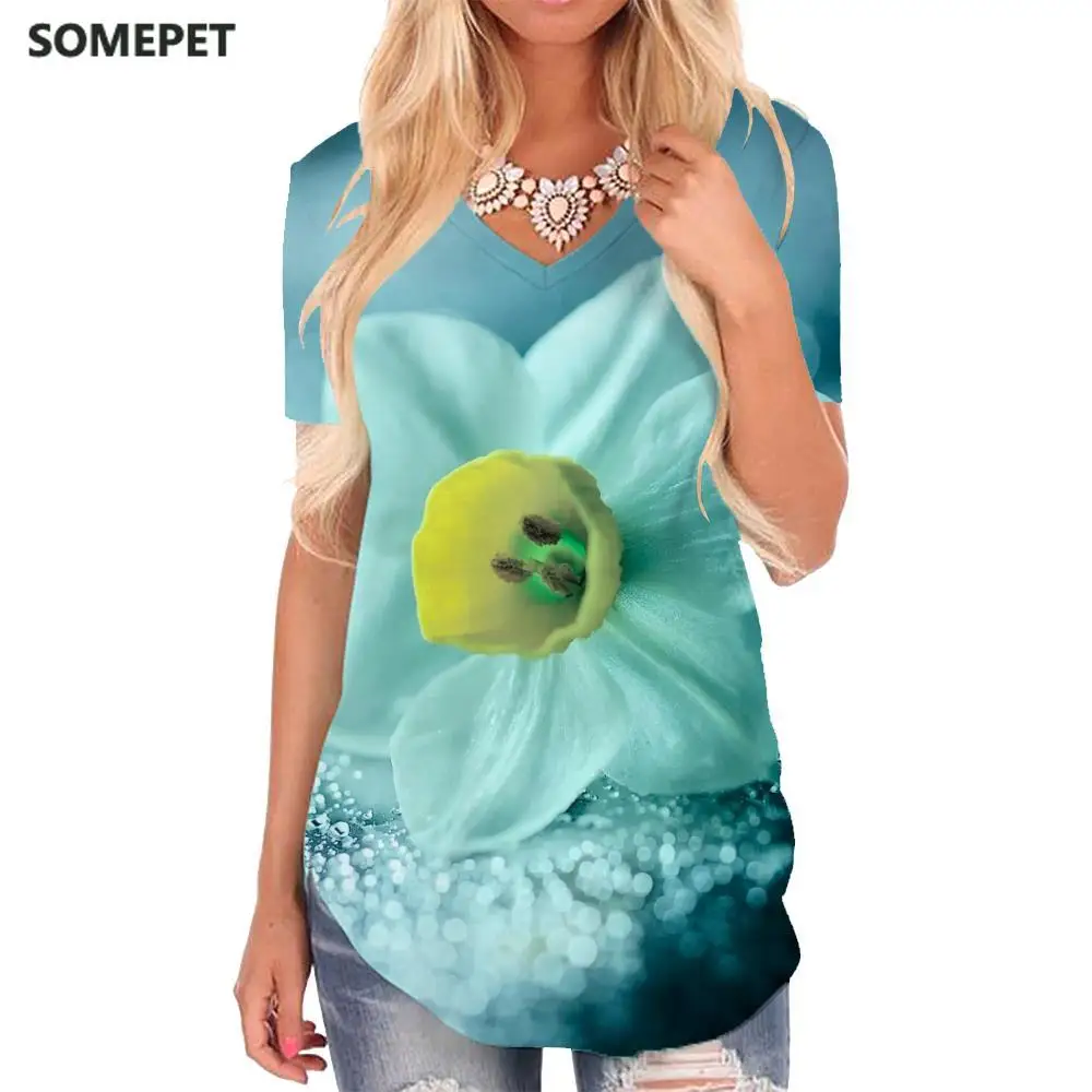 SOMEPET Flowers T Shirt Women Creativity V-neck Tshirt Art Shirt Print Womens Clothing Punk Rock Printed Streetwear High Quality
SOMEPET Flowers T Shirt Women Creativity V-neck Tshirt Art Shirt Print Womens Clothing Punk Rock Printed Streetwear High Quality