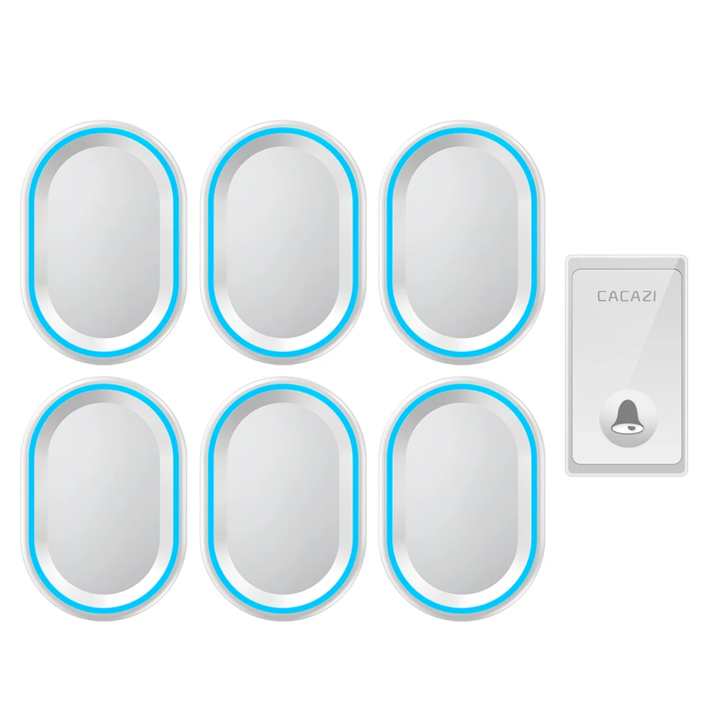 CACAZI Self-powered Wireless Doorbell No Battery US EU UK Plug 1 Button 6 Receiver Smart Home Chime Doorbell Inteligente Bell
CACAZI Self-powered Wireless Doorbell No Battery US EU UK Plug 1 Button 6 Receiver Smart Home Chime Doorbell Inteligente Bell