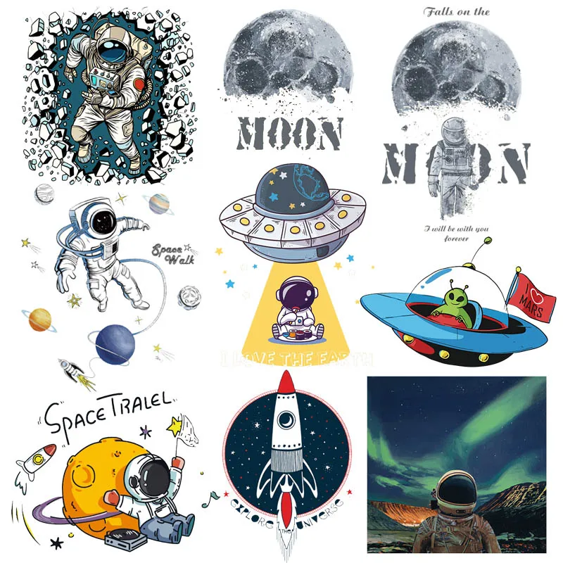 Space Astronaut Patch Iron-On Transfers For Clothing Spaceship Patches Stickers DIY Cartoon Patches On Clothes Applique Stripes
Space Astronaut Patch Iron-On Transfers For Clothing Spaceship Patches Stickers DIY Cartoon Patches On Clothes Applique Stripes