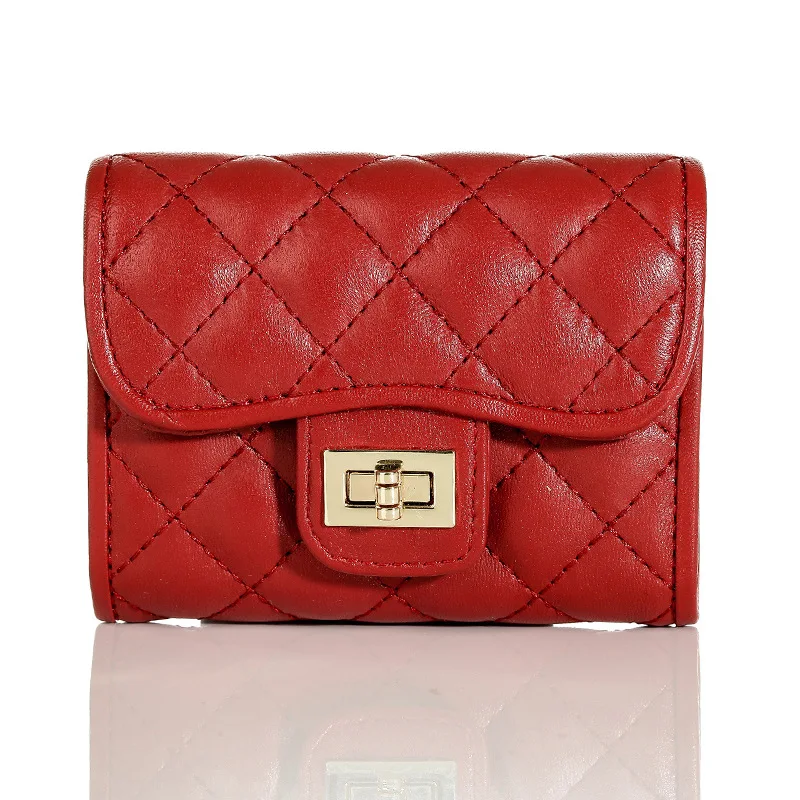 Brand Classic Diamond Quilted Card Holders Real Leather Sheepskin Mini Women Wallets Coin Purses Fashion Lock Short Lady Wallet
Brand Classic Diamond Quilted Card Holders Real Leather Sheepskin Mini Women Wallets Coin Purses Fashion Lock Short Lady Wallet