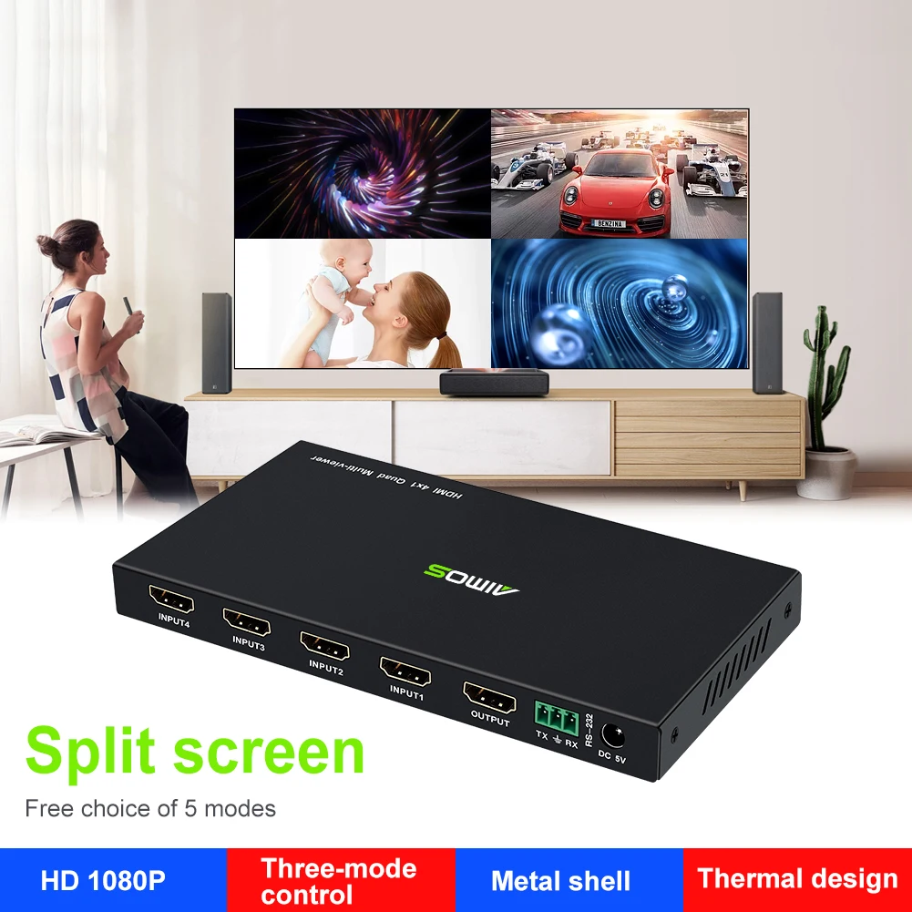 HDMI-compatible Screen Splitter 4 in 1 out Seamless Picture-in-Picture Switcher Four-way Synthesis DNF Split Screen
HDMI-compatible Screen Splitter 4 in 1 out Seamless Picture-in-Picture Switcher Four-way Synthesis DNF Split Screen
