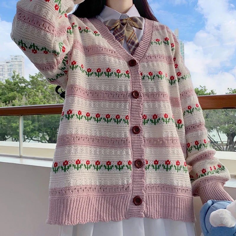 Kawaii Girly Sweater Cardigan Knitting Tops Women 2020 New Wild Loose Flower Knitting Sweater Coat Harajuku Long Sleeve Sweaters
Kawaii Girly Sweater Cardigan Knitting Tops Women 2020 New Wild Loose Flower Knitting Sweater Coat Harajuku Long Sleeve Sweaters
