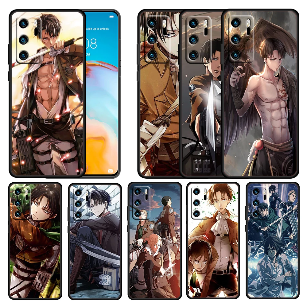 

Attack on Titan Anime for Huawei P50 P40 E P30 P20 P10 P9 P8 Pro Lite mini 5G Soft TPU Silicone Black Phone Case Cover