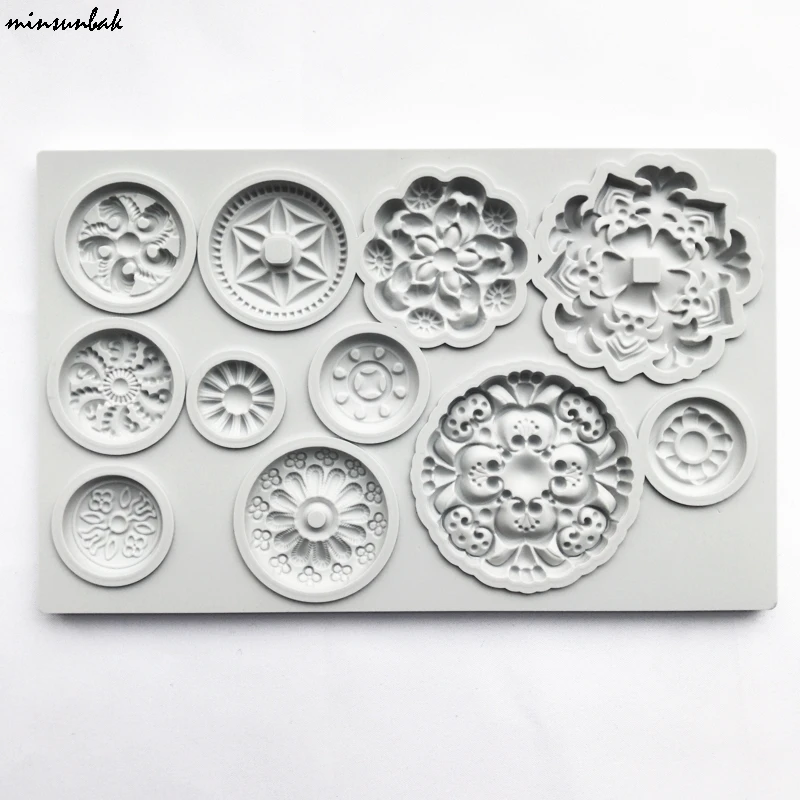 

Minsunbak мульти-форма круглая шоколадная силиконовая форма d круглая 3D украшение торта сахарная мастика пищевой силикон