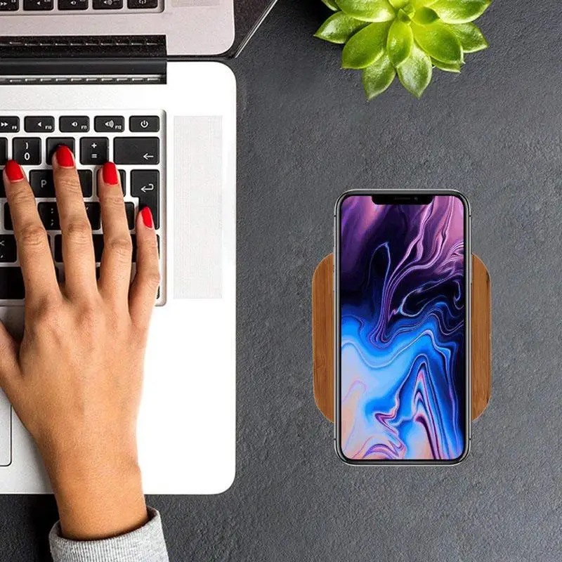 10W Qi Wireless Charger Portable Slim Wood Charging Pad For Apple iPhone 8 Plus X Wireless Phone Charger For Samsung S6 S7 S9 S8