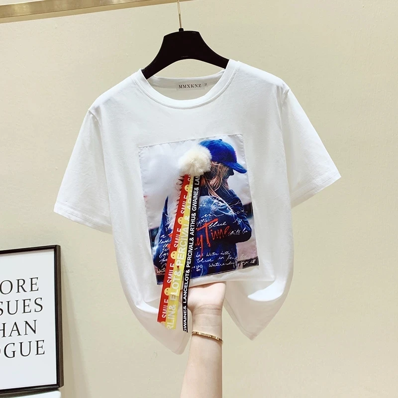 2021 Корейская летняя футболка Женские кавай Топы футболка в алмазах Женская одежда с короткими рукавами, комплект повседневной одежды, хлоп...
2021 Корейская летняя футболка Женские кавай Топы футболка в алмазах Женская одежда с короткими рукавами, комплект повседневной одежды, хлоп...