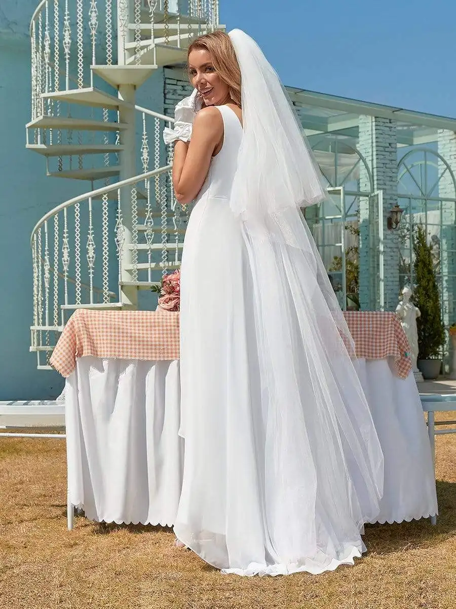 BAZIIINGAAA Simple White Wedding Dress Chiffon Lace Dresses Boho A-Line V-Neck Long Sleeve Robe Brides Gown
BAZIIINGAAA Simple White Wedding Dress Chiffon Lace Dresses Boho A-Line V-Neck Long Sleeve Robe Brides Gown