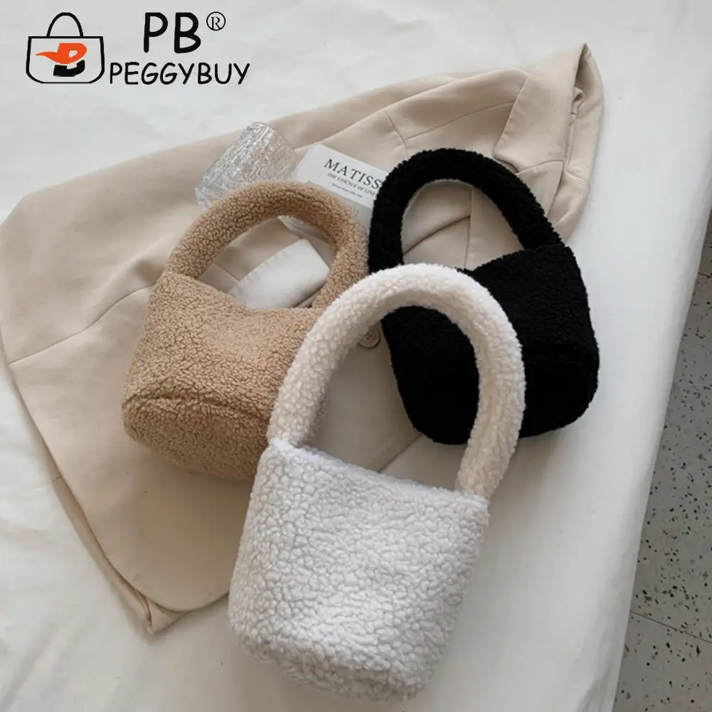 Fashion Autumn Winter Soft Plush Lamb Wool Top-handle Bags Women Casual All-match Solid Color Casual Mini Bucket Phone Bags
Fashion Autumn Winter Soft Plush Lamb Wool Top-handle Bags Women Casual All-match Solid Color Casual Mini Bucket Phone Bags