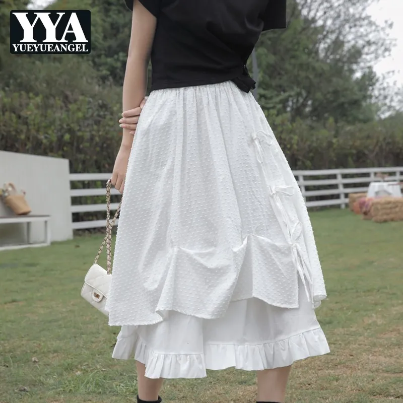 Elegant Womens Summer New Lace Up High Waist Spliced White Casual Korean Style Office Lady Folds Irregular Fashion Skirt
Elegant Womens Summer New Lace Up High Waist Spliced White Casual Korean Style Office Lady Folds Irregular Fashion Skirt