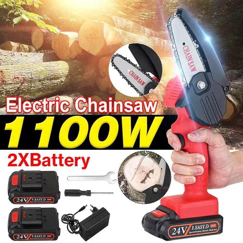 24V 650W 4 Inch Electric Chainsaw Rechargeable With Li-ion Battery Portable Handheld Wood Pruning Saw For Cutting EU type
24V 650W 4 Inch Electric Chainsaw Rechargeable With Li-ion Battery Portable Handheld Wood Pruning Saw For Cutting EU type