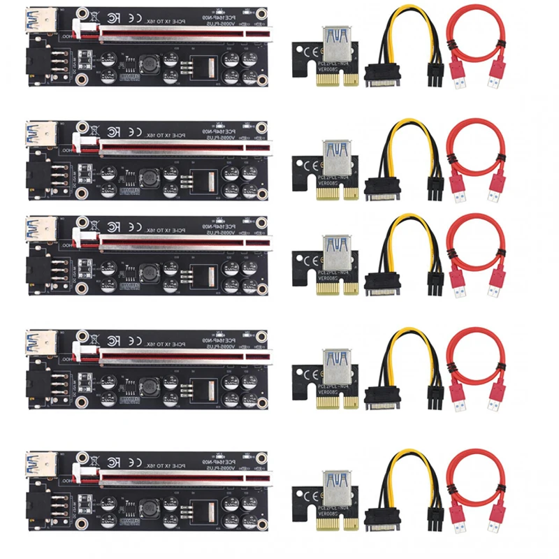 Карта расширения VER009S Plus PCI-E PCIE, 5 шт., Райзер-адаптер 009s PCI Express, кабель Molex 6Pin SATA-USB 3,0, 1X 16X удлинительные кабели
Карта расширения VER009S Plus PCI-E PCIE, 5 шт., Райзер-адаптер 009s PCI Express, кабель Molex 6Pin SATA-USB 3,0, 1X 16X удлинительные кабели