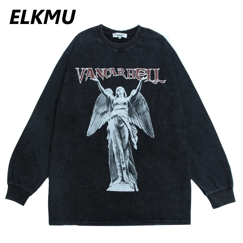 Модная уличная одежда ELKMU, свитшот с принтом скульптуры Ангела, мужские осенние свитшоты оверсайз, винтажный пуловер свободного покроя HM547
Модная уличная одежда ELKMU, свитшот с принтом скульптуры Ангела, мужские осенние свитшоты оверсайз, винтажный пуловер свободного покроя HM547