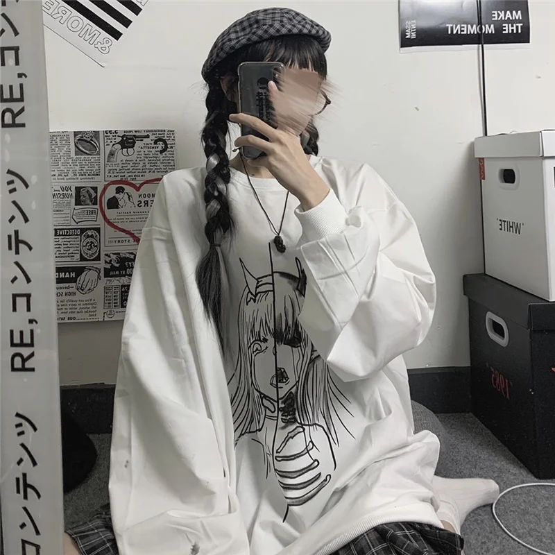 WHOHOLL Women Cartoon Sweatshirt 2021 New Autumn Ins Cartoon Devil Pullover Top Loose White Round Neck Long Sleeve Sweater
WHOHOLL Women Cartoon Sweatshirt 2021 New Autumn Ins Cartoon Devil Pullover Top Loose White Round Neck Long Sleeve Sweater