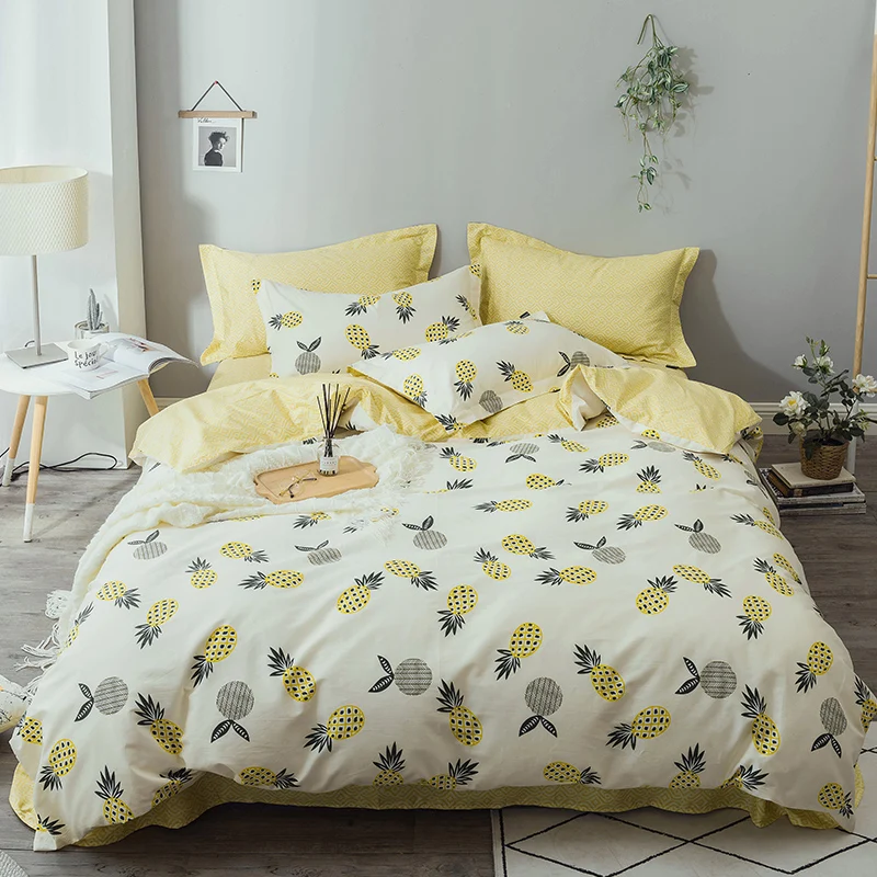Four-piece bedding simple cotton double household bed sheet quilt cover thickening sanding dormitory bed sheet yellow pineapple
Four-piece bedding simple cotton double household bed sheet quilt cover thickening sanding dormitory bed sheet yellow pineapple
