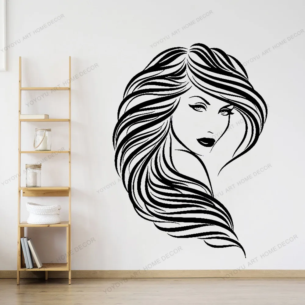 Beauty Hair Salon Wall Decal Curly Hair Woman Face Vinyl Wall Art Sticker nail beauty salon wall sticker Decal yw-82
Beauty Hair Salon Wall Decal Curly Hair Woman Face Vinyl Wall Art Sticker nail beauty salon wall sticker Decal yw-82